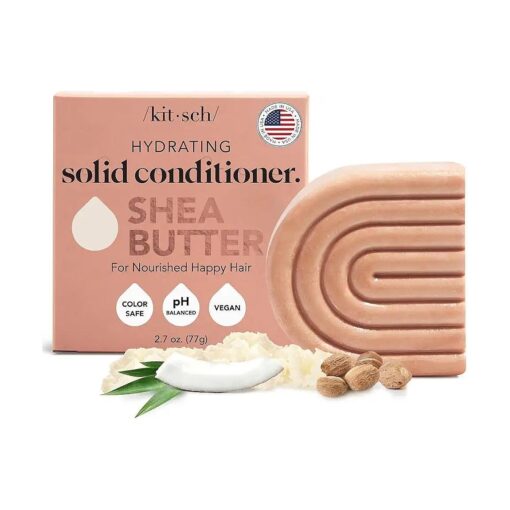 Kitsch Shea Butter Conditioner Bar for Hair Hydration | Nourishing Hair Mask | Made in US | Eco-Friendly Zero Waste Solid Bar Conditioner | Moisture for Dry Hair | Works w/Natural Shampoo Bar, 2.7oz