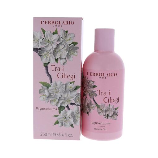 L'Erbolario Tra I Ciliegi Shower Gel - Nourishes, Moisturizes And Protects The Skin - Refreshing Bath And Shower Foam Provides Gently Effective Cleansing - Softening And Toning Properties - 8.4 Oz