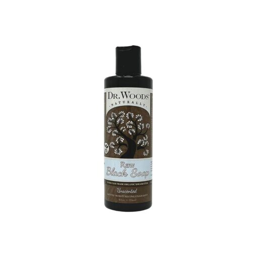 Dr. Woods Raw Moisturizing Black Unscented Soap with Organic Shea Butter, 8 Ounce