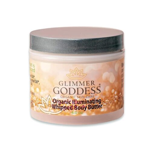 GLIMMER GODDESS Organic Whipped Body Butter - Super Level 3 Rose Gold Body Shimmer, 4.0 oz