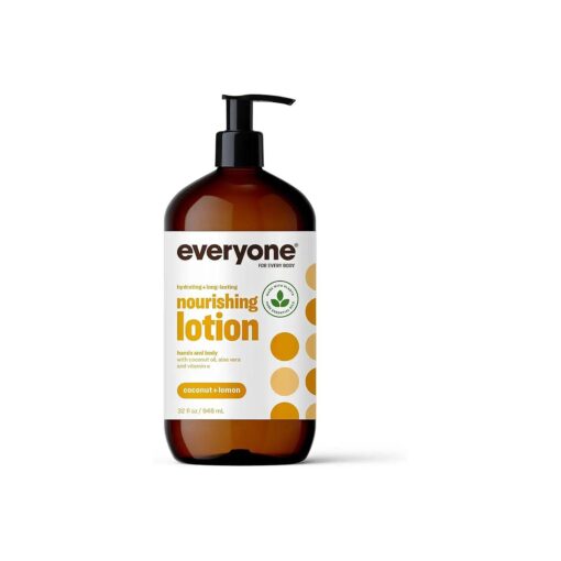 Everyone 3-in-1 Coconut & Lemon Lotion, 32oz, Organic, Cruelty-Free, Vegan Skin Moisturizer for Whole Body