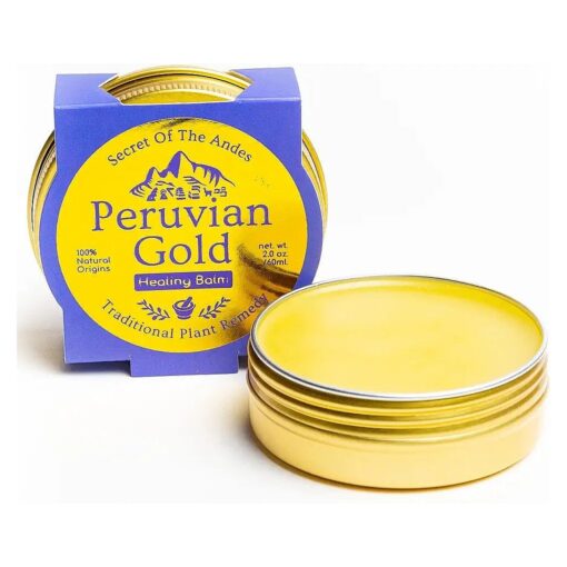 Peruvian Gold | All Purpose Healing Balm | Scars, Eczema, Facial Moisturizer Cream, Dry Skin, Hair, Sun Burns | All Organic Fair Trade Ingredients ( 2 Fl Oz ) 2 Ounces Sustainably sourced ingredients