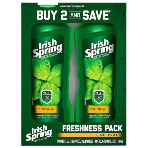 Irish Spring Body Wash, Original, 18 fluid ounce ( Pack of 2 )