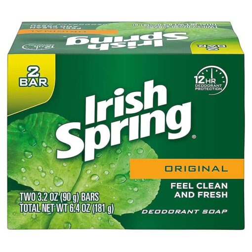 Irish Spring Original Scent Bar Soap 3.2 oz, Pack of 2