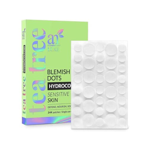 Artnaturals Acne Pimple Patches ( 144 Pack ) Hydrocolloid Acne Patches with Tea Tree Treatment for Zits and Breakouts, Spots and Dots Stickers for Face and Skin