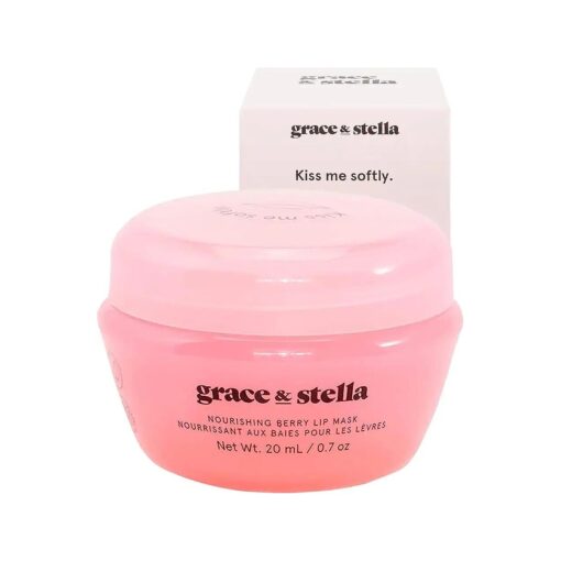 Grace & Stella Award Winning Lip Plumper Nourishing Berry Lip Mask - Lip Moisturizer For Very Dry Lips - Overnight Lip Mask & Lip Treatment & Lip Sleeping Mask - Vegan Lip Care Products