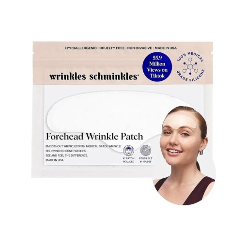 Wrinkles Schminkles Forehead Wrinkle Patches, 1-Pack, Reusable Hypoallergenic Silicone Smoothing Pads for Reducing Frown Lines & Face Lift Overnight