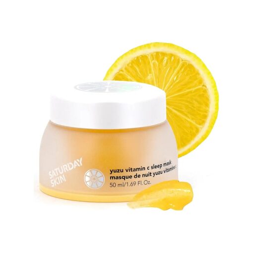 Saturday Skin Yuzu Vitamin C Sleep Overnight Face Mask Skin Care Retinol Niacinamide Face Moisturizer Brightening sleeping mask, Korean skin care, Vegan Smooth Skin