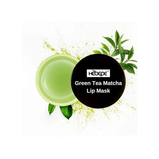 Green Tea Matcha Lip Sleeping Mask Overnight with Applicator, Dry Lips Treatment with Coconut Oil, Vitamin E, Fig Extract, Orchid, and Shea Butter, Moisturizer for Dry, Chapped, Cracked Lips