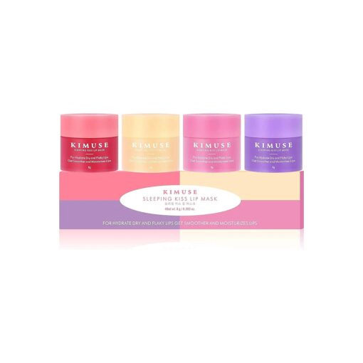 KIMUSE Lip Sleeping Mask Set - Overnight Treatment Lip Care Products | Moisturize & Nourish, Cracked Dry Lips, Intense Hydration with Shea Butter ( Colorful Berries )