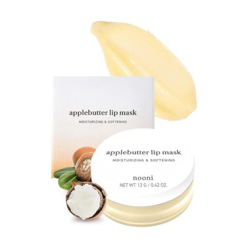 NOONI Applebutter Lip Mask with Shea Butter and Vitamins | Korean Overnight Sleeping Lip Mask, Hydrating Lip Butter, Balm, Softening Exfoliator for Dry Lips, Lip Treatment Mask, Vegan, 42 oz .