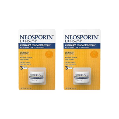 Neosporin Lip Health Overnight Healthy Lips Renewal Therapy Petrolatum Lip Protectant, 0.27oz, ( Pack of 2 )