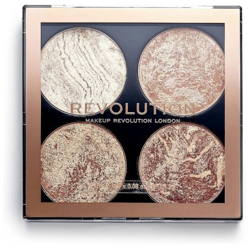 Makeup Revolution Cheek Kit, Bronzer & Highlighter Powder, Compact Palette, Sunkissed Glow, Vegan & Cruelty-Free, Do n't Hold Back, 0.32 Oz