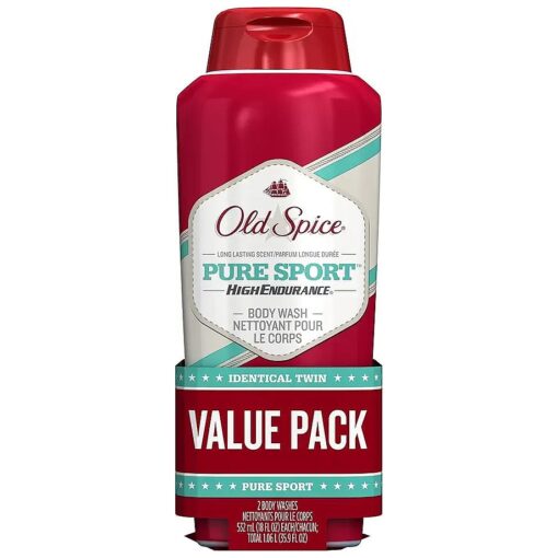 Body Wash for Men by Old Spice, High Endurance Body Wash Twin Pack, Pure Sport,18 Fl Oz ( Pack of 2 )