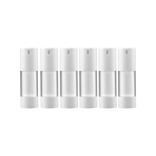 longway 1 Oz ( 30ML ) Empty Refillable Airless Pump Bottle, Travel Foundation Containers, Airless Cosmetic Pump Bottle for Hand Sanitizer, Toner, Gel, Hair Oil, Lotion and Face Cream ( Pack of 6, Frosted )