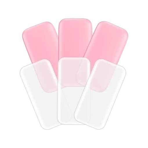 6PCS Silicone False Eyelash Holder Pads for Eyelash Extensions Loose Lash, Reusable Eyelash Extensions Tools, Transparent and Pink