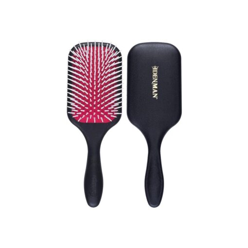 Denman Power Paddle Hair Brush for Fast and Comfortable Detangling, Blow Drying and Styling - Combination of D3 Styling Pins & Paddle Brush - For Women and Men ( Red & Black ), D38