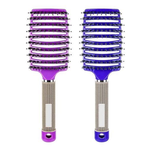 Wet Hair Brush Detangling Brush for Curly Hair, Hair Brushs for Women & kids, Detangler Brush for Wet or Dry Hair, Detangling Brush Painless and Less Demage 2 Pack ( Blue+Purple ) ...