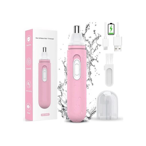 Nose Hair Trimmer for Women, Rechargeable Ear and Nose Hair Trimmer for Women, Waterproof Electric Nose Hair Trimmer Professional Painless Facial Hair Removal for Women, Gift for Women ( Pink )