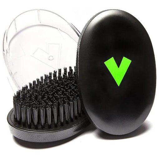 Veeta Superior Wave Brush - Palm Wave Brush for Men 360 with Protective Cover, 100 % Synthetic Flex Bristles, Curved Wave Brush Designed to Deepen & Define Wave Pattern ( Medium )