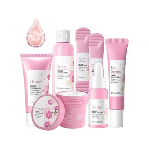 Skincare Gifts For Teenage Girls, Cherry Blossom Skincare Sets, Facial kit, Pamper Sets For Women Gifts, Skin Care Sets & Kits ( SetA )