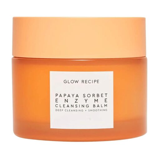 Glow Recipe Papaya Enzyme Cleansing Balm Makeup Remover - Gentle Exfoliator, Makeup Melting Balm & Face Cleanser for Women - Exfoliating Face Wash to Even Skin Tone & Lock-in Facial Hydration ( 3.38oz )