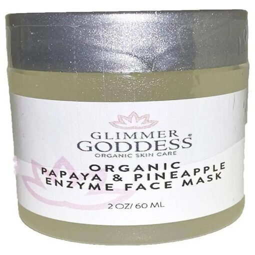 GLIMMER GODDESS Organic Face Mask to Hydrate and Exfoliate - Vegan Papaya and Pineapple Enzyme Mask, 2 oz