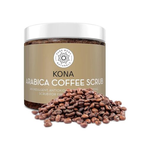 Pure Body Naturals Arabica Coffee Body Scrub Exfoliator - Loaded with Caffeine for Cellulite and Stretch Marks | Exfoliating Skin on Face, Hand, Foot, Butt - Coffee Scrub for Women, 12 Ounce