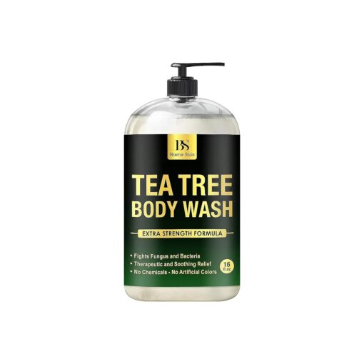 All Natural Tea Tree Oil Body Wash - Antibacterial Soap for Acne, Body Odor, Foot & Toenails - Soap for Bacteria, Athletes Foot, Eczema, Ringworm & Jock Itch Treatment In Men & Women 16 oz