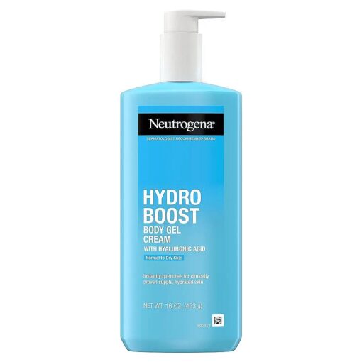 Neutrogena Hydro Boost Body Moisturizing Gel Cream with Hyaluronic Acid, Non-Greasy & Fast Absorbing, Lightweight Hydrating Body Lotion for Normal to Dry Skin, Paraben- & Dye-Free, 16 oz