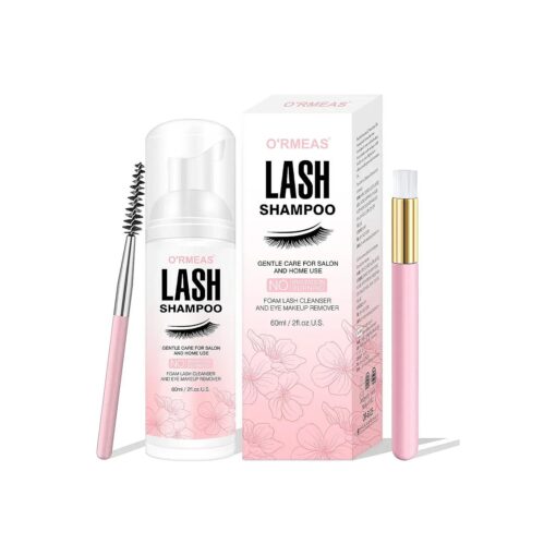 Lash Shampoo for Eyelash Extension Removal, 50ml - Gentle, Natural Formula, Nourishing, Foaming Cleansing, Paraben & Sulfate Free