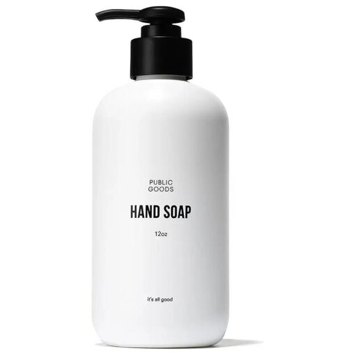 Public Goods Hand Soap | Cleansing Soap for Kitchen & Bathroom | Made with Natural Essential Oils | Paraben & Sulfate Free | Vegan Friendly | Made in Canada | 12 Fl Oz Bottle with Dispenser Pump