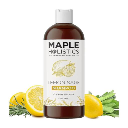 Sulfate Free Shampoo for Oily Hair - Lemon Sage Clarifying Shampoo for Build Up and Oily Scalp Care with Rosemary Essential Oil - Deep Cleansing Rosemary Shampoo for Greasy Hair and Product Build Up