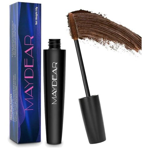 Maydear Brown Mascara for Eyelashes, Waterproof Colored Mascara Long Lasting Smudgeproof Color Mascara for Women Fast Dry Lengthening Eye Makeup Party Stage Use