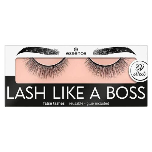 essence | Lash Like A Boss False Lashes | Reusable 3D Lashes with Long Lasting Lash Glue | Vegan & Cruelty Free, Paraben Free ( 03 | Unique )