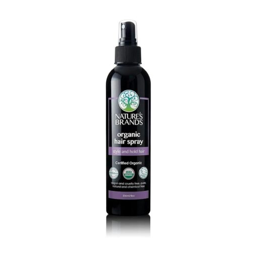 Hair Spray 8 Oz Bottle - USDA Organic Certified, Paraben-Free, Cruelty-Free and Vegan - With Natural Botanical Extracts - For All Hair Types by Nature 's Brands is Made In USA .