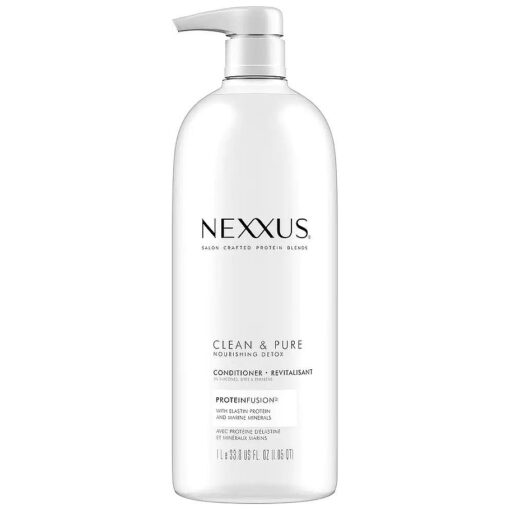 Nexxus Clean and Pure Conditioner, With ProteinFusion, Nourished Hair Care Silicone, Dye And Paraben Free 33.8 oz