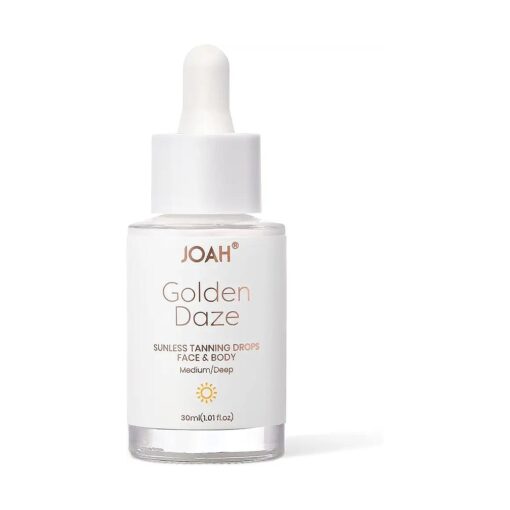 Self Tanner, Sun & Seoul Golden Daze Sunless Tanning Drops, Moisturizing Self Tanning for Face & Body, Vegan & Cruelty-Free, Medium/Deep 30ml