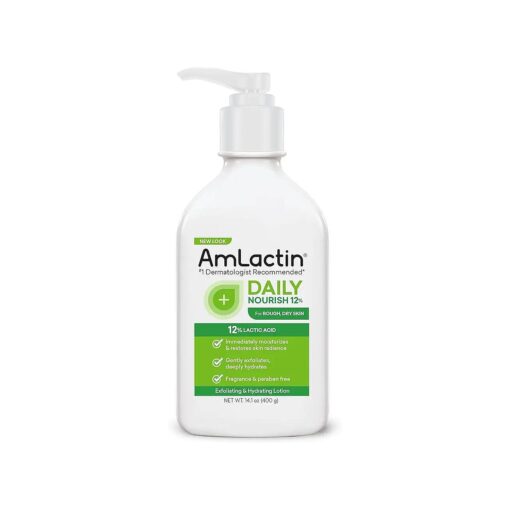 AmLactin Daily Nourish 12 % - 14.1 oz Body Lotion with 12 % Lactic Acid - Exfoliator and Moisturizer for Dry Skin ( Packaging May Vary )