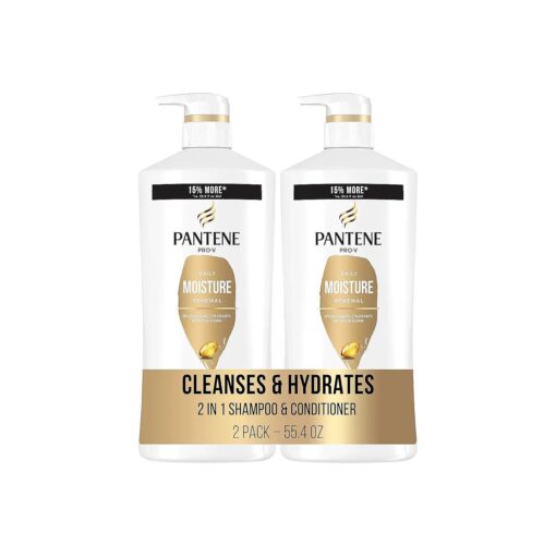 Pantene Shampoo and Conditioner Set with Hair Treatment - Pro-V Nutrients for Dry, Color-Treated Hair, Long-Lasting Nourishment & Hydration, Antioxidant-Rich, Long-Lasting Softness & Shine, 2 count