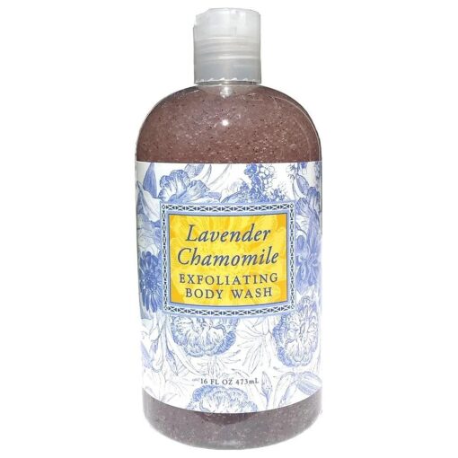 Greenwich Bay LAVENDER CHAMOMILE Exfoliating Body Wash for Men and Women-Gentle Body Scrub Parabens Free -Sulphates Free-Blended with Loofah, Apricot Seed-Moisturizing Shea Butter -16 oz .