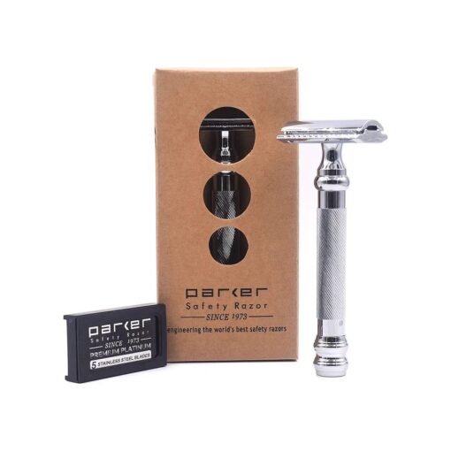 Parker, 98R Ultra Heavy Weight Long Handle Double Edge Safety Razor & 5 Blade Refills