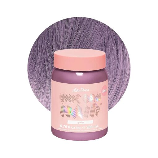 Pastel Colored Unicorn Hair Tint, Oyster ( Lavender Grey ) - Damage-Free Semi-Permanent Hair Color Conditions & Moisturizes - Temporary Hair Dye Kit Has Sugary Citrus Vanilla Scent - Vegan