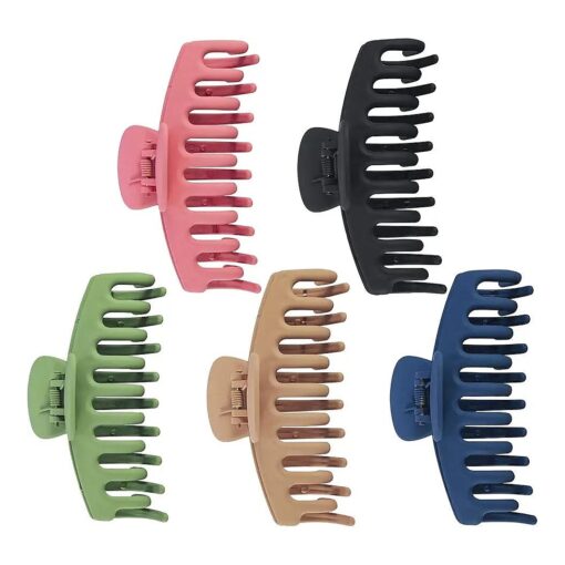 Big Hair Claw Clips Matte Plastic Hair Claw Clips Nonslip Large Claw Clip for Women and Girls ( 5 PCS )