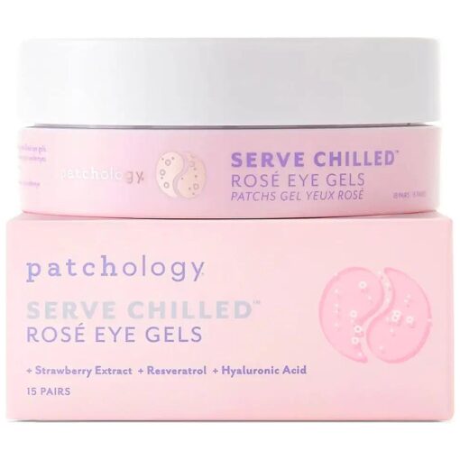 Patchology Serve Chilled Rose Eye Gels - Eye Patches for Puffy eyes & Dark Circles, Gel Eye Patches, Under Eye Mask w/Hyaluronic Acid, Eye Treatment Products & Mini Beauty Products ( 15 Pairs/Jar )