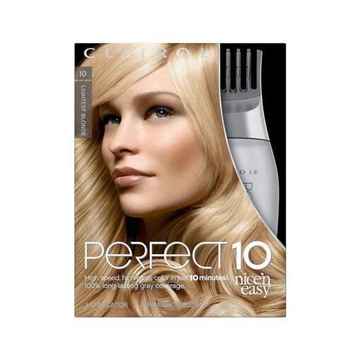 Nice'n Easy Perfect 10 Permanent Hair Dye, 10 Lightest Blonde Hair Color, Pack of 1