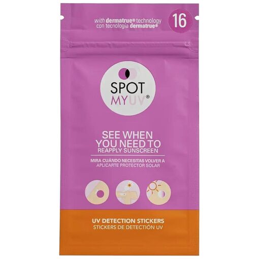 UV Detection Stickers for Sunscreen with Patented DERMATRUE SPF Sensing Technology | KNOW WHEN TO REAPPLY SUNSCREEN TO HELP PREVENT SUNBURN - 16 Count