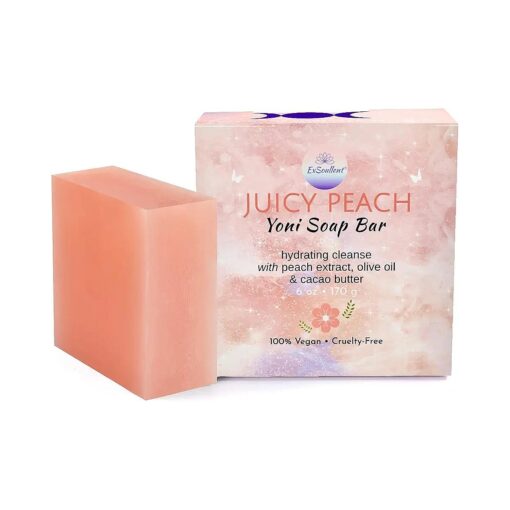 Peach Yoni Soap Bar - 6 OZ Handmade & Natural PH Balanced Soap for Women, Hydrating Cleanse without Sulfates or Parabens ( 170g )