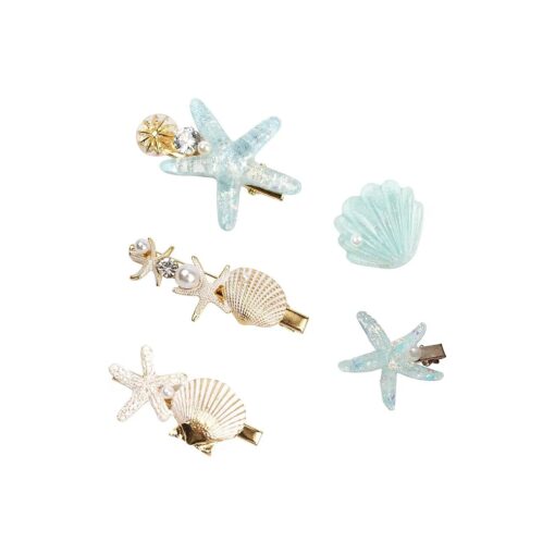 Shell Pearl Starfish Hair Clip Set for Women Girls, Princess Alligator Hair Clips, Ladies and Girls Headwear Styling Tools Hair Accessories