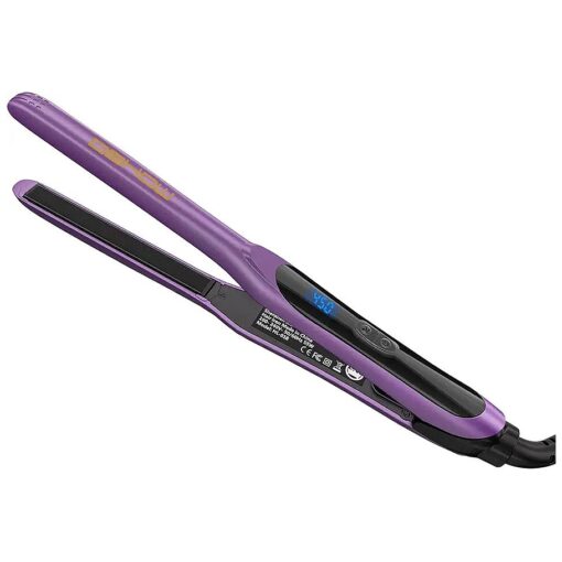 Pencil Flat Iron, DSHOW Small Flat Iron Mini Hair Straightener for Short Hair 1/2 inch Tourmaline Ceramic Hair Straightener Variable Temperature Dual Voltage ( Purple )